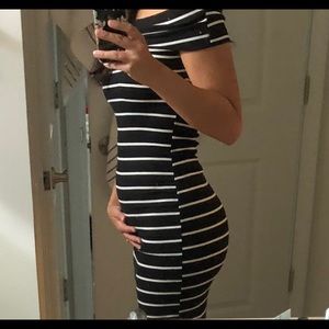 Vick Dolls Black and white striped dress